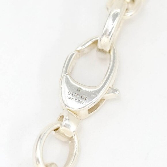 GUCCI G Logos Link Chain Necklace 17" Silver 925 Auth w/Box r11212 - Picture 5 of 7